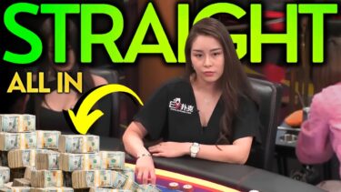 Poker Queen Goes ALL IN for a STRAIGHT at Thrilling LIVE Cash Game